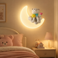 HDC Cute Bear Moon Kids Wall Light for Kids Bedroom, Nursery, Playroom
