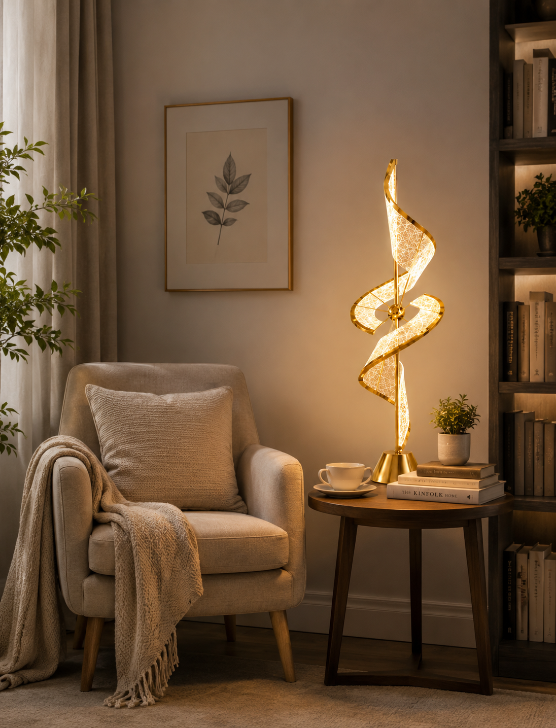 HDC Modern Crystal Spiral LED Table Lamp for Bedroom, Living Room, Office Desk
