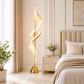 HDC Modern Luxury Crystal Spiral LED Floor Lamp for Bedroom, Living Room
