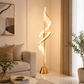 HDC Modern Luxury Crystal Spiral LED Floor Lamp for Bedroom, Living Room