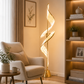 HDC Modern Luxury Crystal Spiral LED Floor Lamp for Bedroom, Living Room