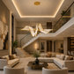 HDC Modern Wave Crystal Chandelier for Bedroom, Living Room