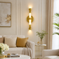 HDC Modern Gold/ Black Crystal LED Wall Light for Bedroom, Living Room