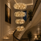 HDC 800+700+600+500mm Luxury Crystal Double Height Chandelier for Staircase & Duplex Living Spaces