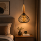 Ojaro Modern Wooden Cage Pendant Light for Bedroom, Living Room