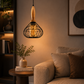 Ojaro Modern Wooden Cage Pendant Light for Bedroom, Living Room