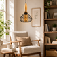 Ojaro Modern Wooden Cage Pendant Light for Bedroom, Living Room