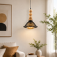 Ojaro Rustic Wooden Mesh Pendant Light for Bedroom, Living Room