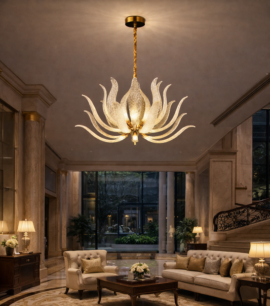 HDC Luxury Lotus Petal Designer Chandelier Pendant Light