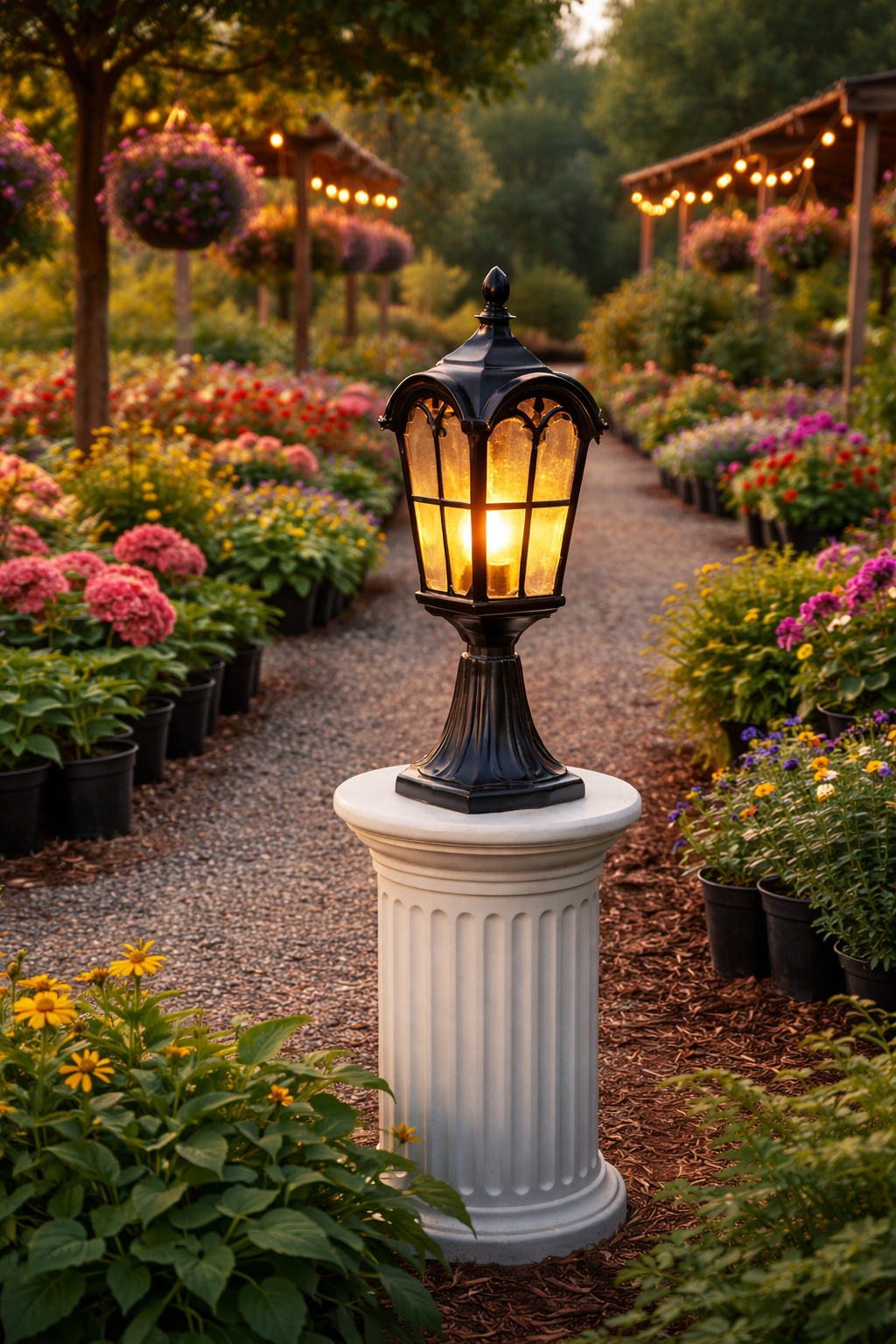 HDC Luxury Black/Coffee/Gold Outdoor Garden Gate Light for Garden Pillars