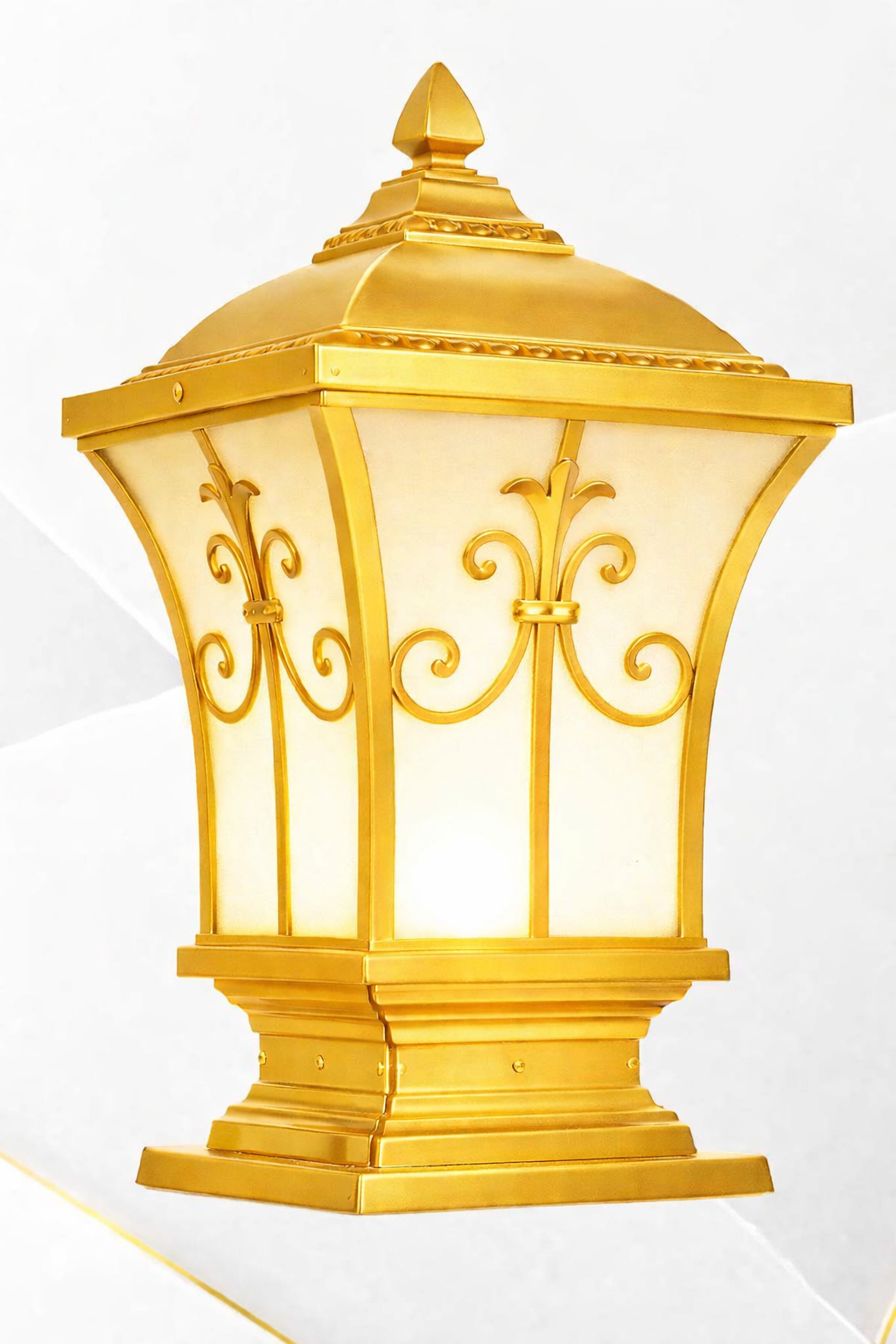 HDC Luxury Coffee/Black/Gold Outdoor Gate Pillar Light