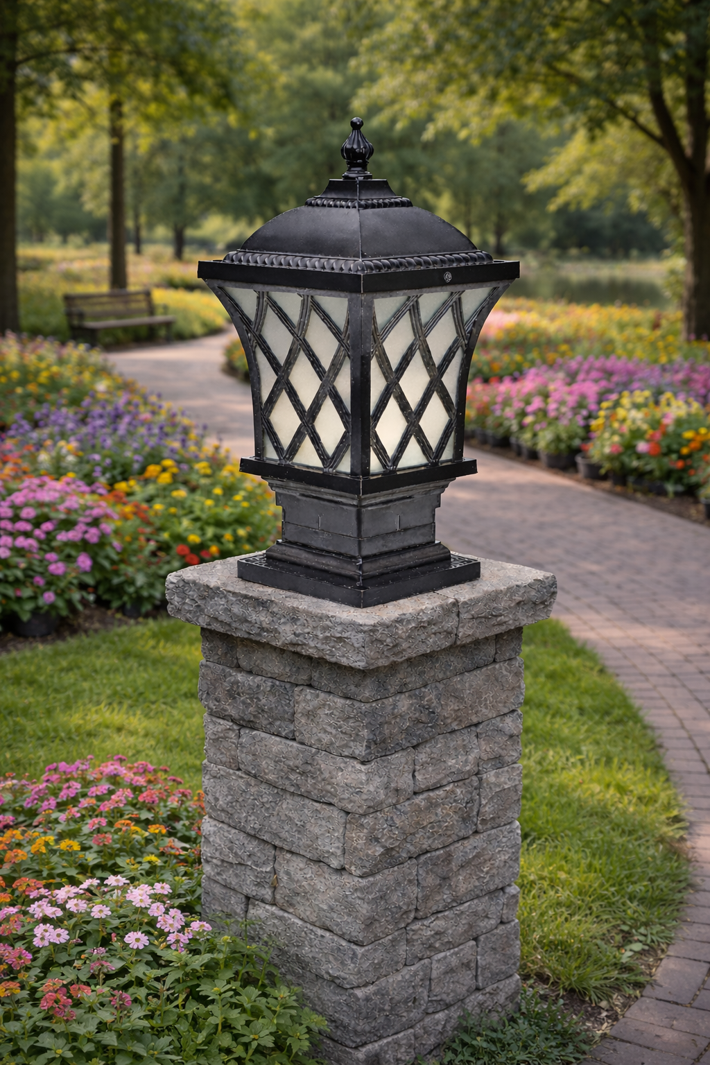 HDC Luxury Coffee/Black/Gold Outdoor Gate Light for Gate Walls, Garden Pillars