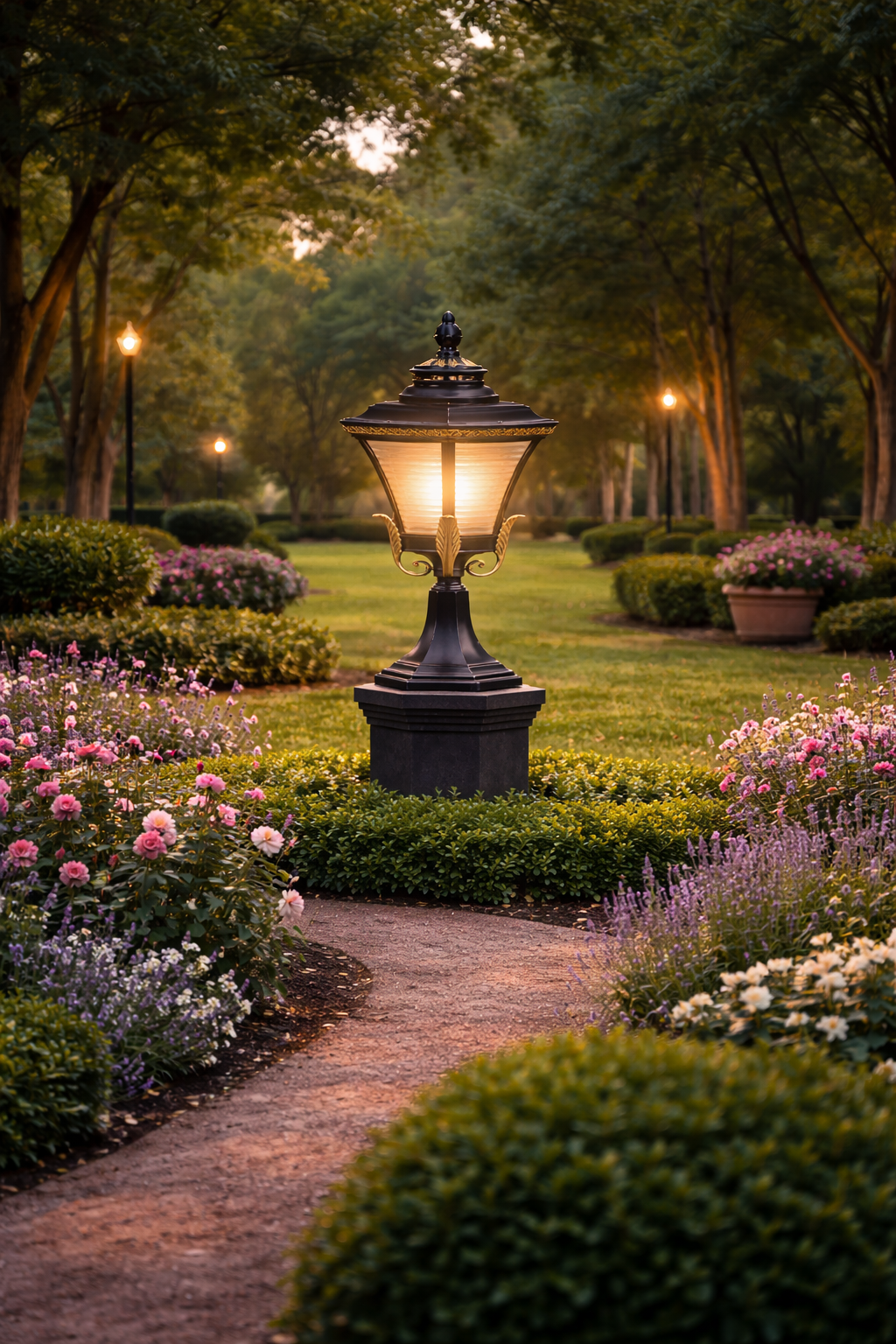 HDC Luxury Classic Black Outdoor Gate Pillar Light for Garden Pillars, Garden Walls