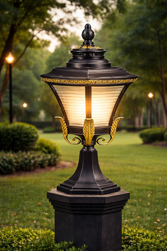 HDC Luxury Classic Black Outdoor Gate Pillar Light for Garden Pillars, Garden Walls