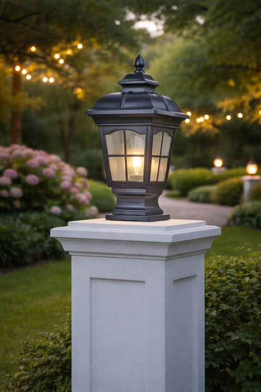 HDC Luxury Classic Coffee/Black/Gold Outdoor Gate Light