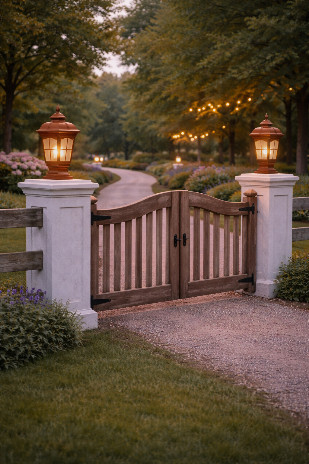 HDC Luxury Classic Coffee/Black/Gold Outdoor Gate Light