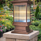 HDC Luxury Classic Coffee/Black/Gold Outdoor Pillar Gate Light for Outdoor Entrances