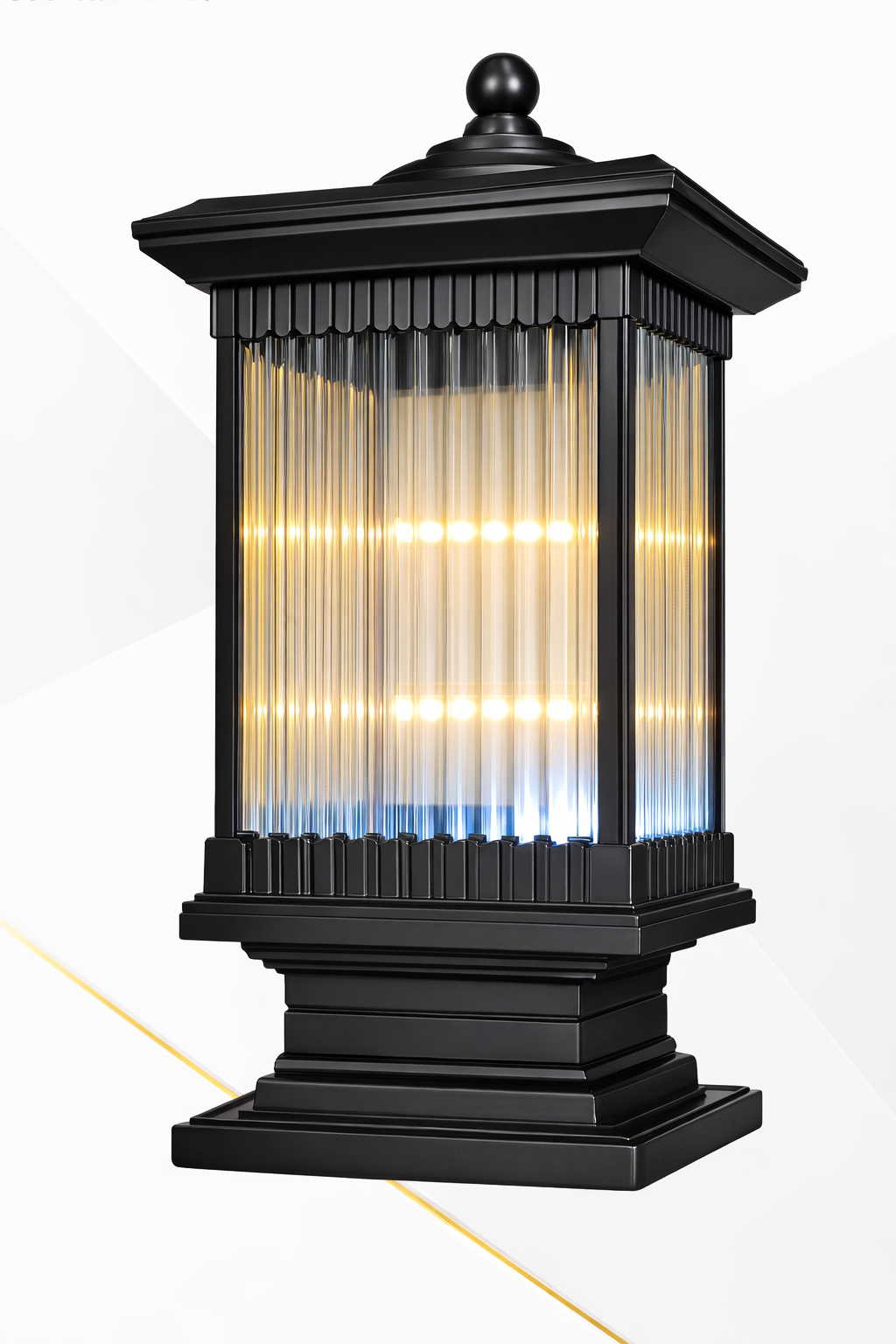 HDC Luxury Classic Coffee/Black/Gold Outdoor Pillar Gate Light for Outdoor Entrances