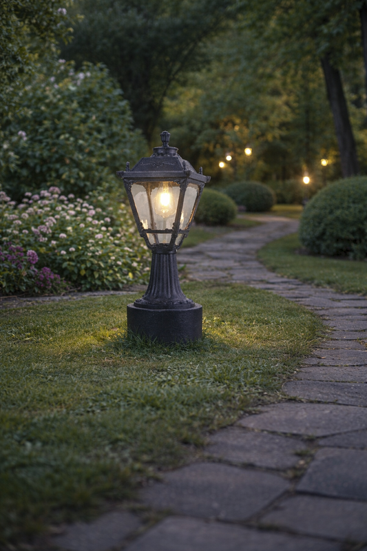 HDC Classic Black Outdoor Gate Light for Garden & Landscape Lighting