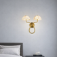 HDC Gold Finish Luxury Dual Dome Marble Glass Wall Light for Living Room