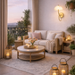 HDC Gold Finish Luxury Curved Marble Shade Wall Light for Living Room