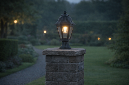HDC Classic Black Outdoor Gate Light for Garden & Landscape Lighting