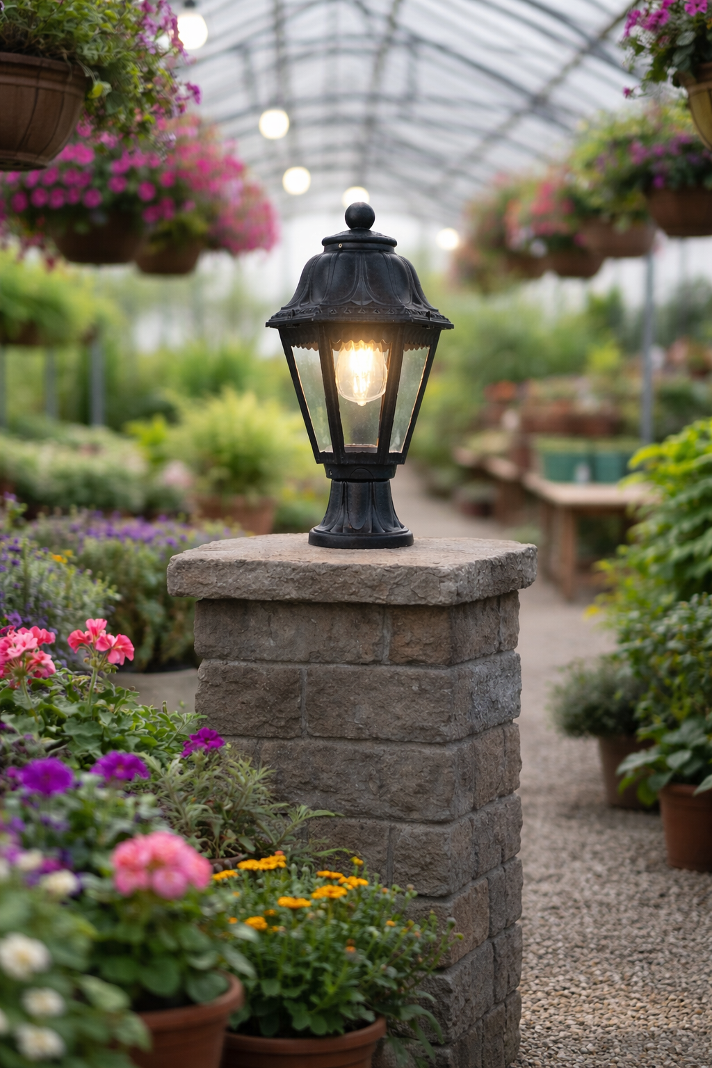 HDC Classic Black Outdoor Gate Light for Garden & Landscape Lighting