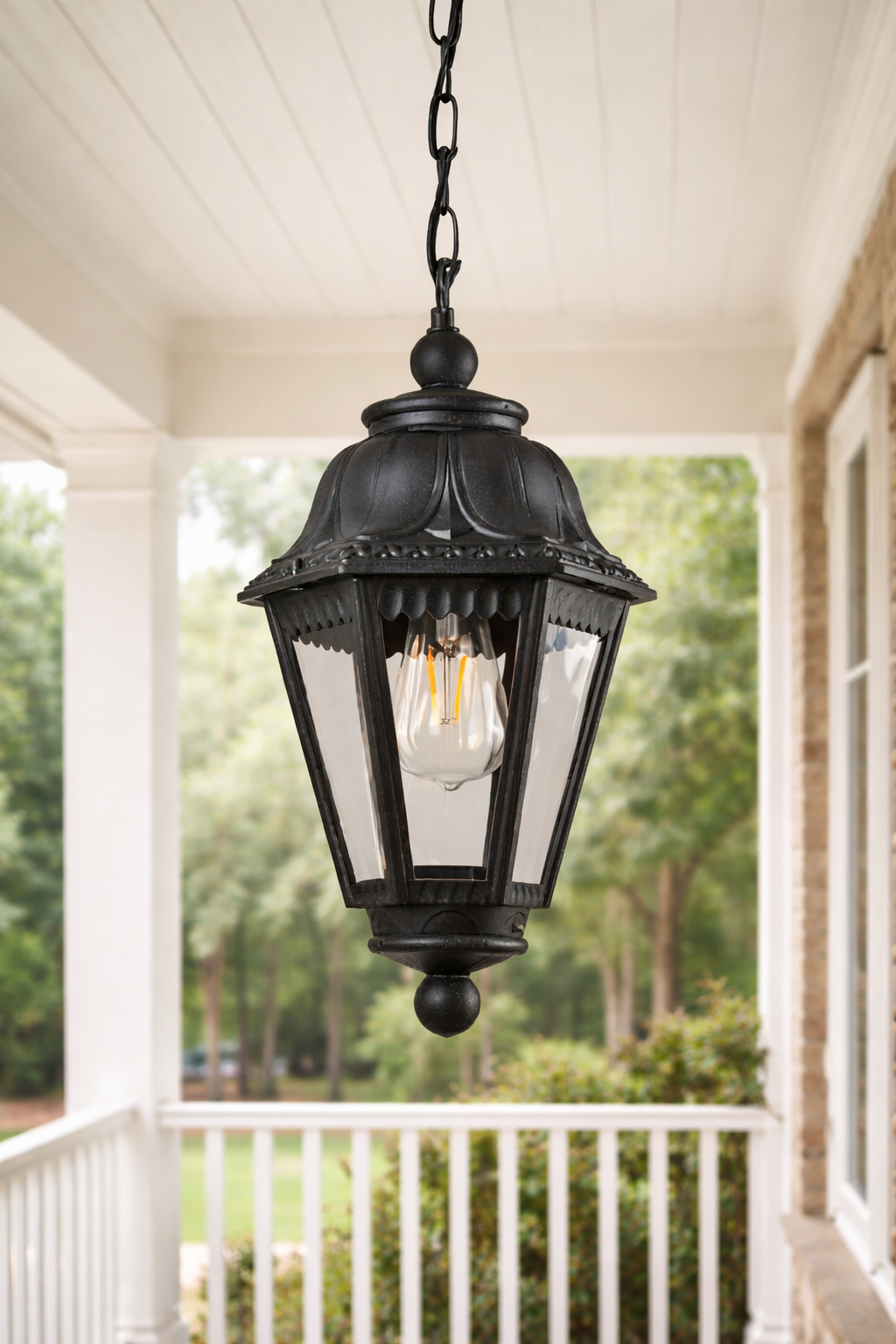 HDC Classic Black Outdoor Hanging Lantern Light