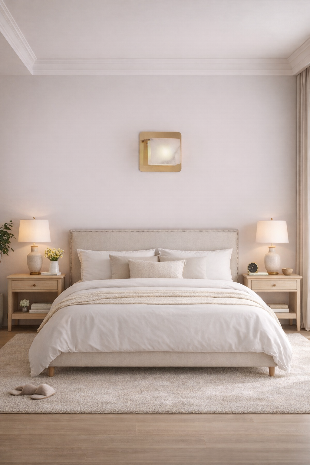 HDC Modern Gold Finish Luxury Frosted Glass Square Wall Light for Living Room, Bedroom
