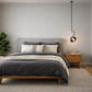 HDC Luxury Modern Black Body Smokey Dome Pendant Light for Bedroom