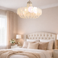 HDC 600mm Luxury Pearl Shell Beaded Chandelier Light for Living Room
