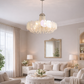 HDC 600mm Luxury Pearl Shell Beaded Chandelier Light for Living Room