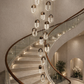 HDC 18 Lights Luxury Crystal Double Height Chandelier for Staircase & Lobby