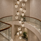 HDC 18 Lights Luxury Crystal Double Height Chandelier for Staircase & Lobby
