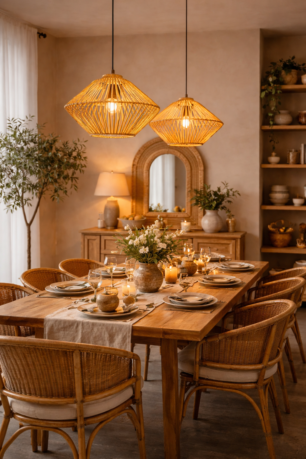 HDC Luxury Handwoven Rattan Pendant Light for Warm Ambient Interiors