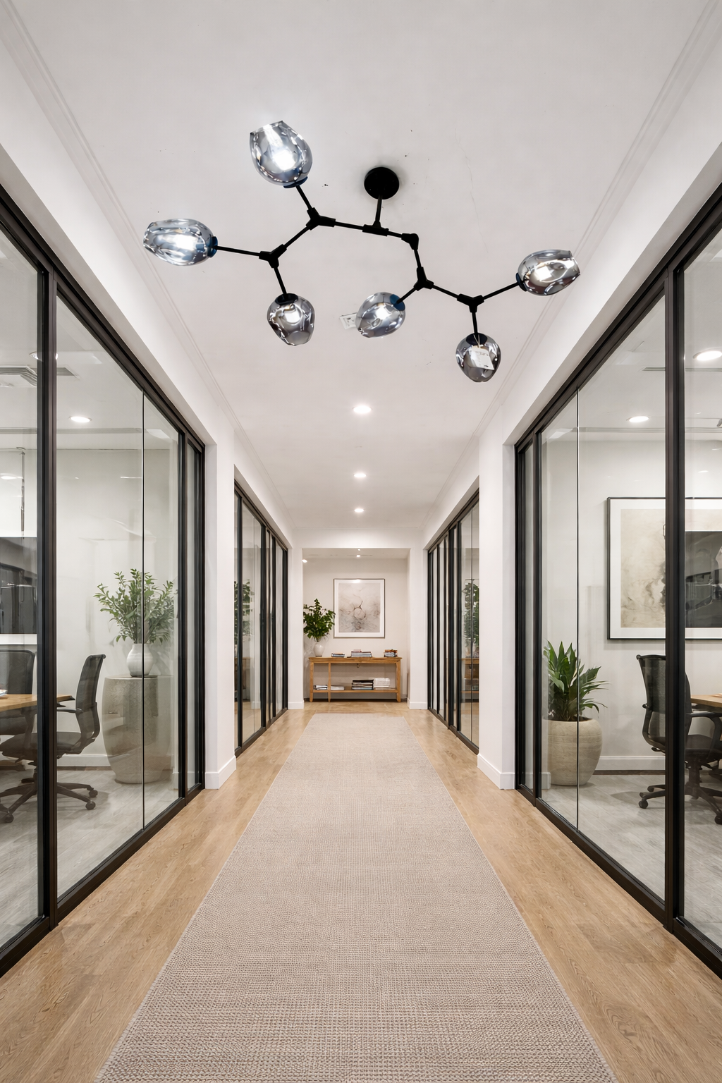 HDC Amber/Smoke Modern Molecular Glass Ceiling Chandelier for Living Room