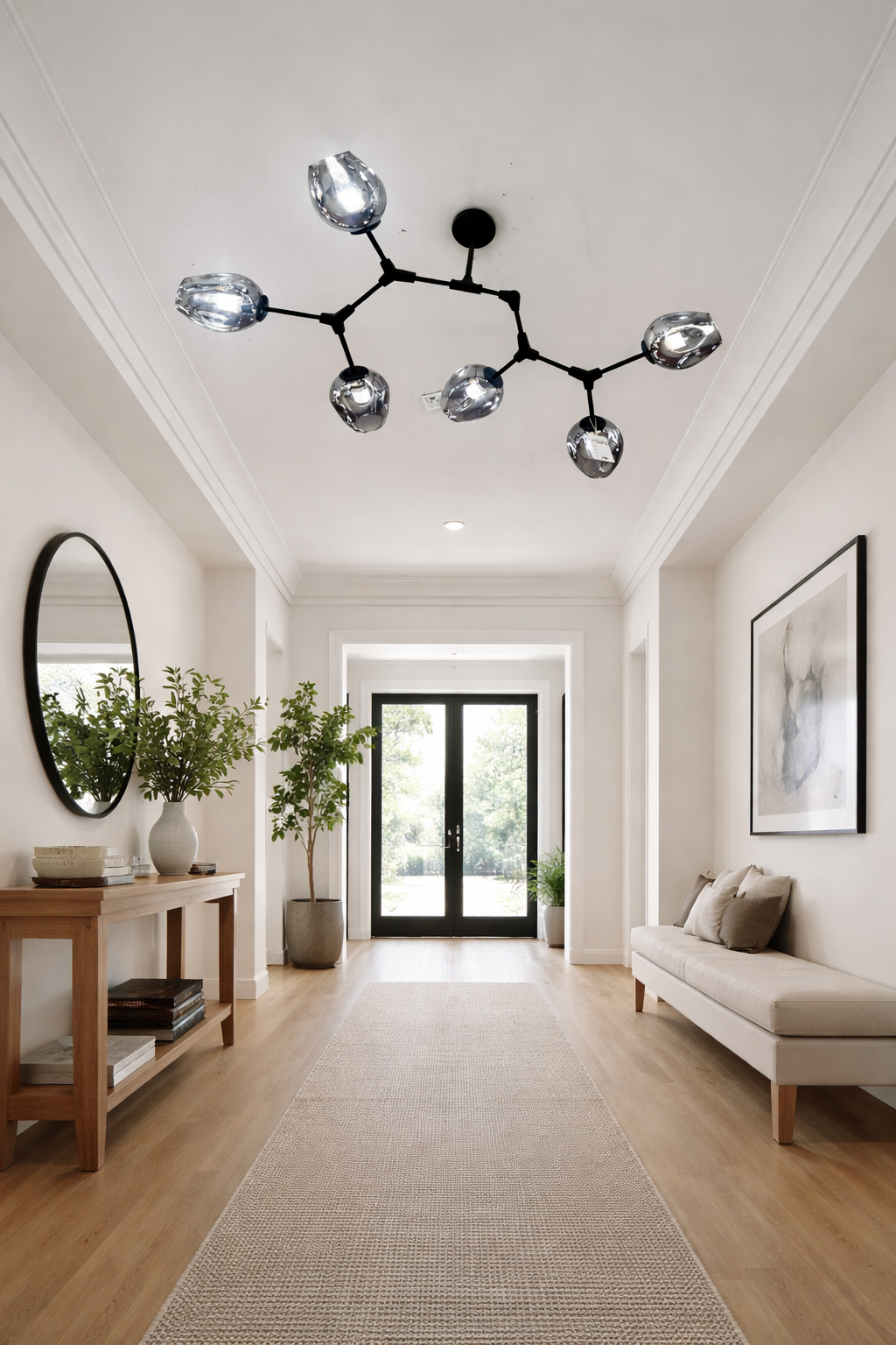 HDC Amber/Smoke Modern Molecular Glass Ceiling Chandelier for Living Room