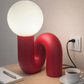 HDC Modern Sculptural Red Loop Table Lamp for bedroom, kids room