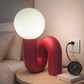 HDC Modern Sculptural Red Loop Table Lamp for bedroom, kids room