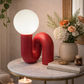 HDC Modern Sculptural Red Loop Table Lamp for bedroom, kids room