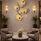HDC Luxury Golden Leaf Designer Wall Light for Living Room, Bedroom