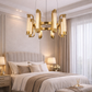 HDC 8 Lights Luxury Gold Ring Chandelier with Crystal Diffusers for Living Room