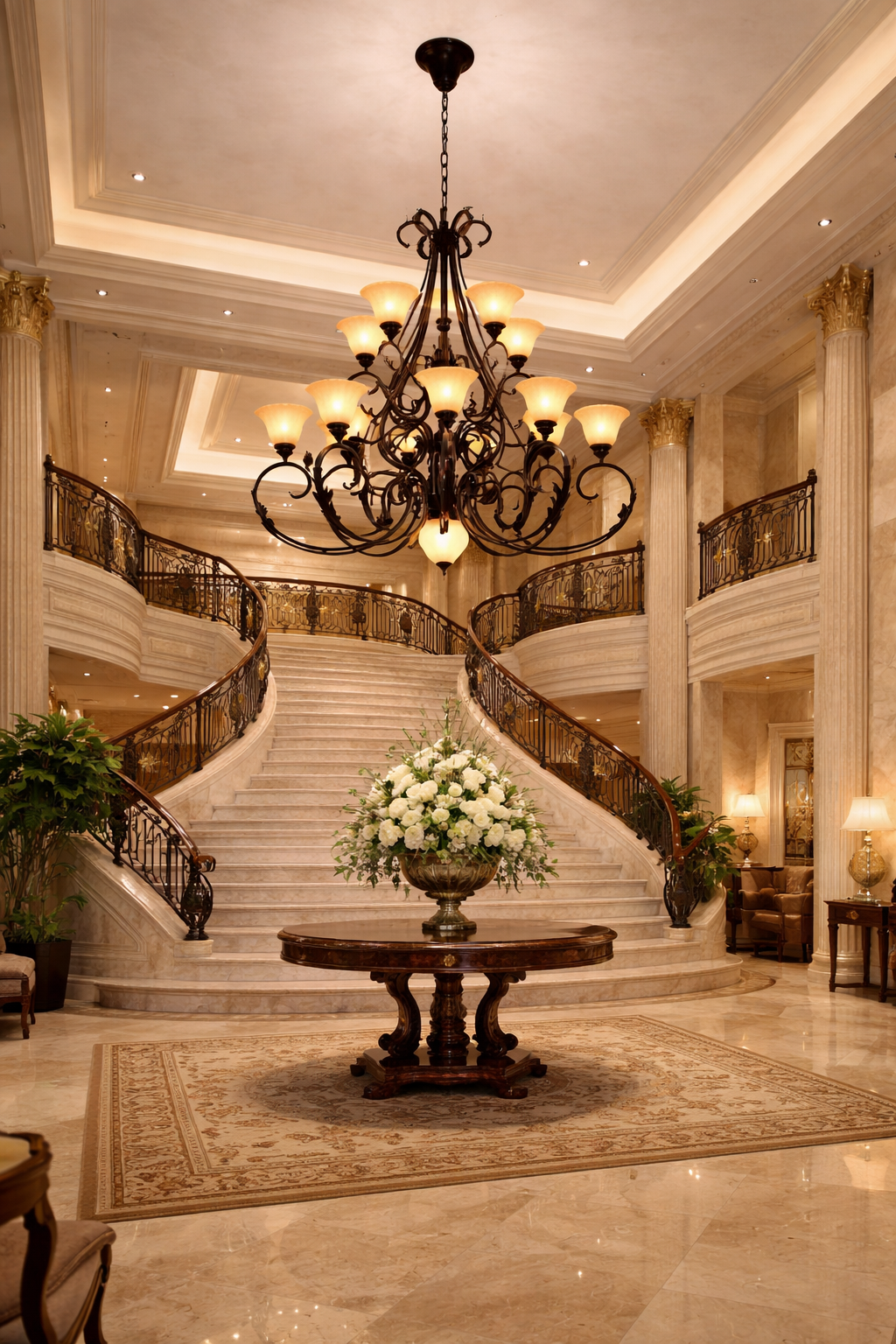 HDC 10 Lights Luxury Classic Multi-Arm Chandelier for Living Room