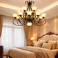 HDC Luxury 9 Lights Vintage Multi-Arm Chandelier Light for Living Room & Dining Area