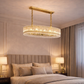 HDC 800mm Luxury Crystal Oval Ring Chandelier in Gold Finish for Dining & Living Spaces