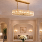 HDC 800mm Luxury Crystal Oval Ring Chandelier in Gold Finish for Dining & Living Spaces