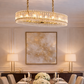 HDC 800mm Luxury Crystal Oval Ring Chandelier in Gold Finish for Dining & Living Spaces