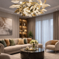 HDC Luxury Leaf Design Gold Chandelier Light