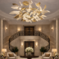 HDC Luxury Leaf Design Gold Chandelier Light