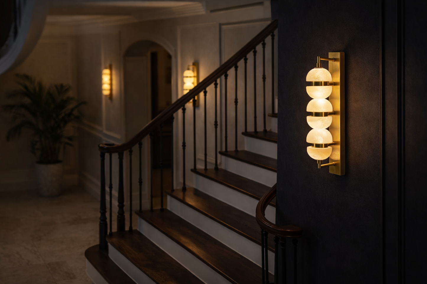 HDC Modern Gold Marble Finish Stack Wall Light for Living Room, Bedroom